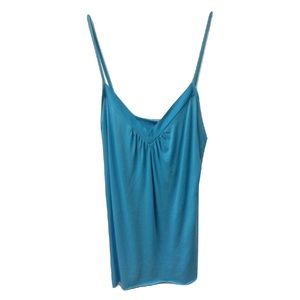 NWT Turquoise Blue Raw Hem V-Neck Tunic Tank Top